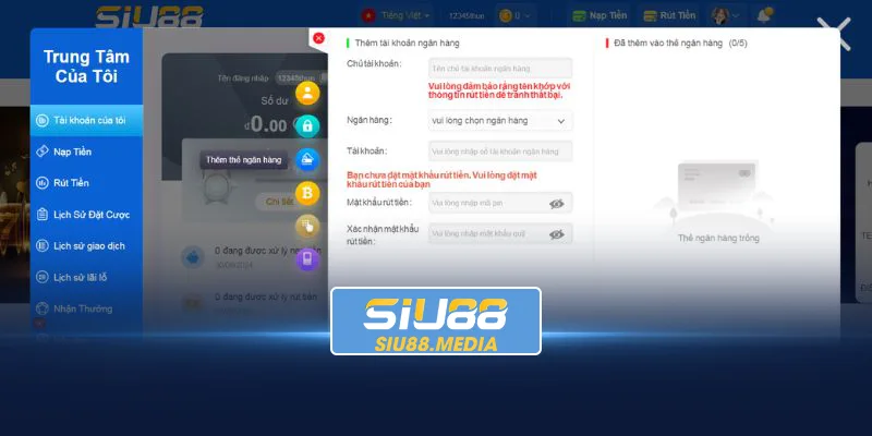 Hướng dẫn 5 bước rút tiền Siu88 về ngân hàng cực dễ